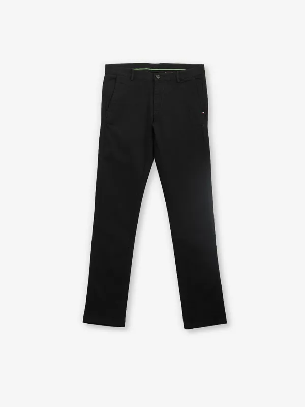 ARROW solid black cotton trouser