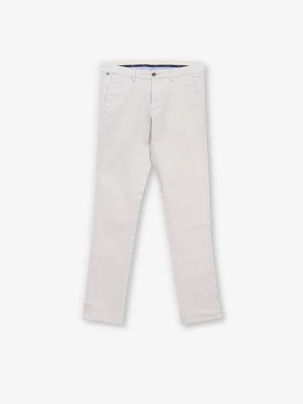 ARROW solid cream cotton trouser
