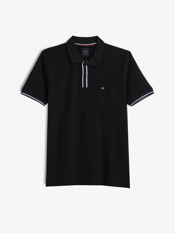 ARROW SPORT plain black cotton t-shirt