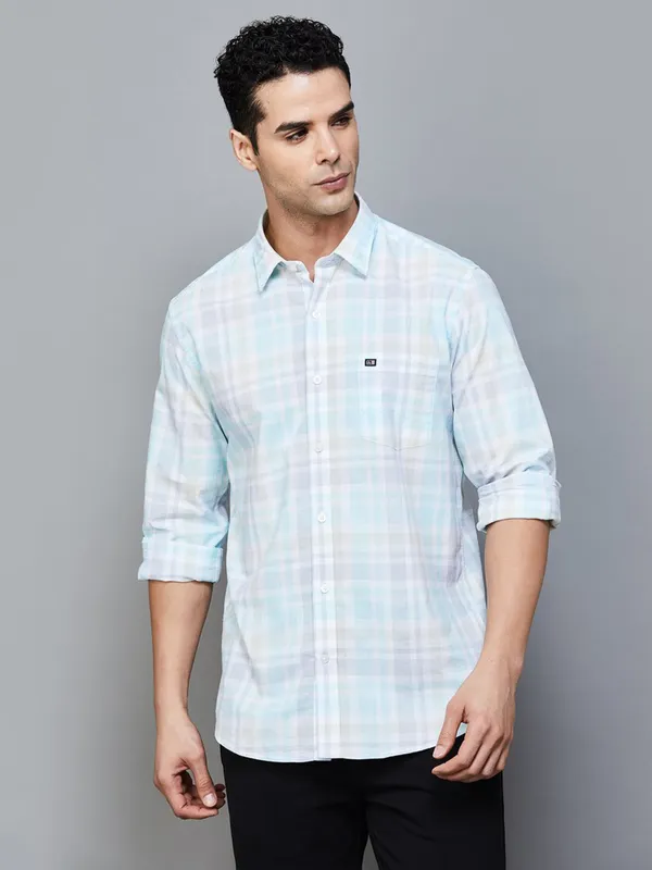ARROW SPORT sky blue casual cotton shirt for men