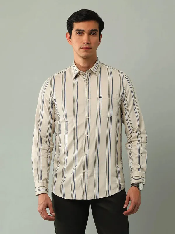ARROW SPORT striped beige casual shirt for men
