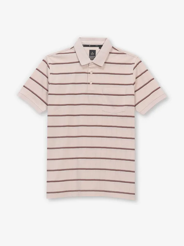 ARROW stripe coffee cotton t-shirt