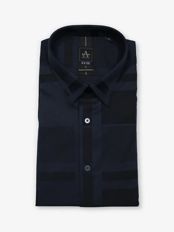ARROW teal blue printed cotton shirt
