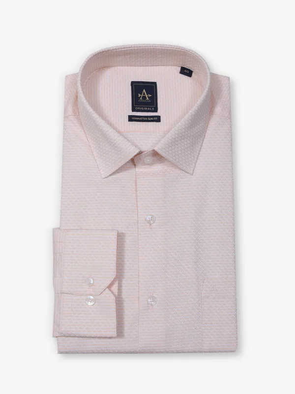 ARROW textured pink formal wear shirt
