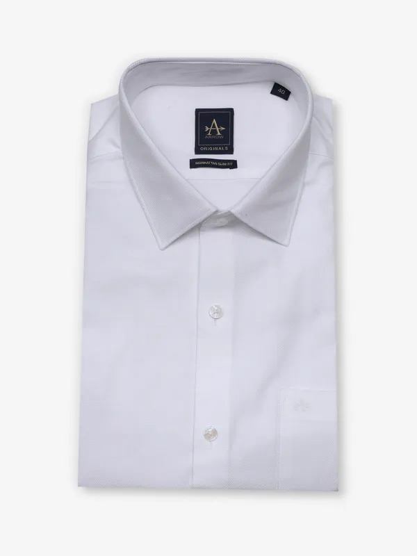 ARROW white cotton printed shirt