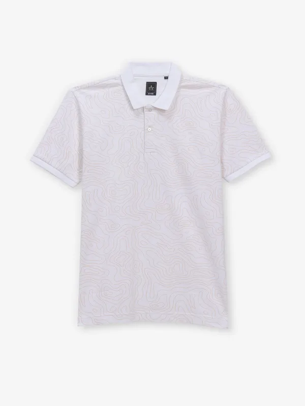 ARROW white printed cotton t-shirt