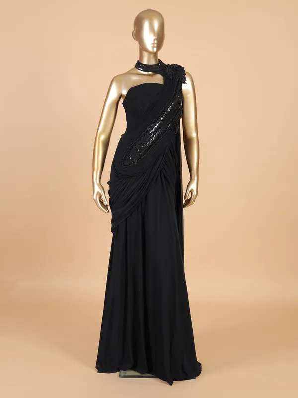 Attracrtive black salwar suit in soft net