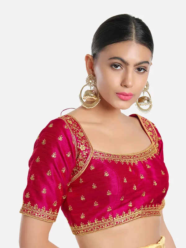 Attractive magenta silk blouse