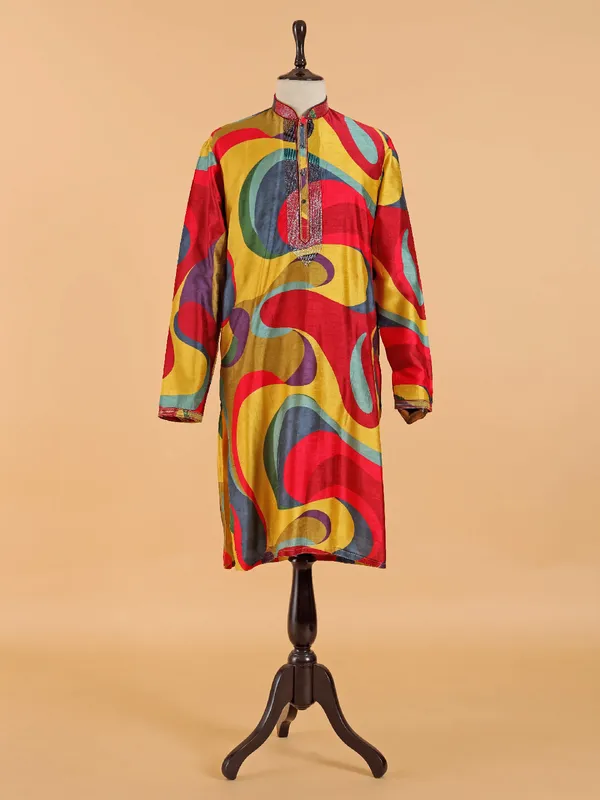 Attractive multicolor silk kurta suit for men