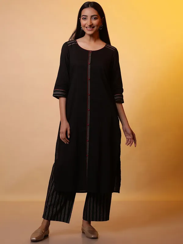 AURELIA black cotton palazzo set