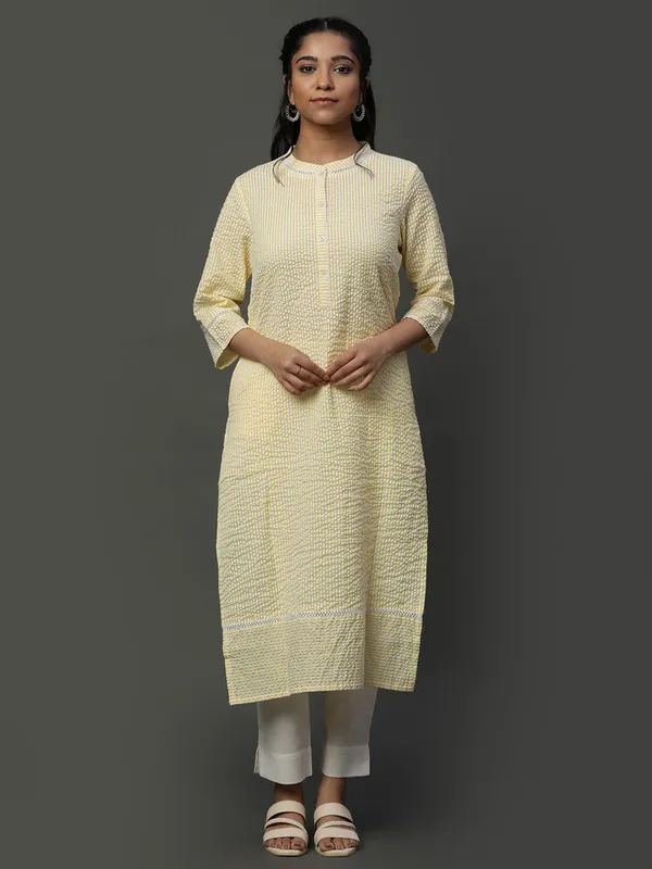 AURELIA light yellow stripe kurti