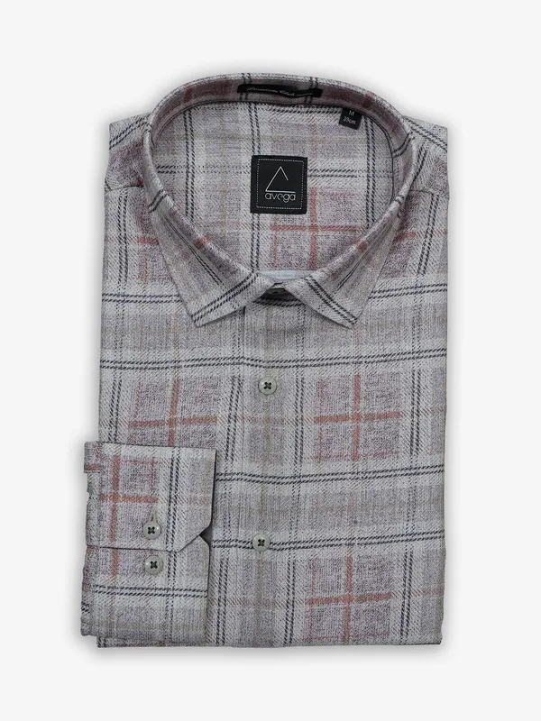 AVEGA beige checks cotton shirt