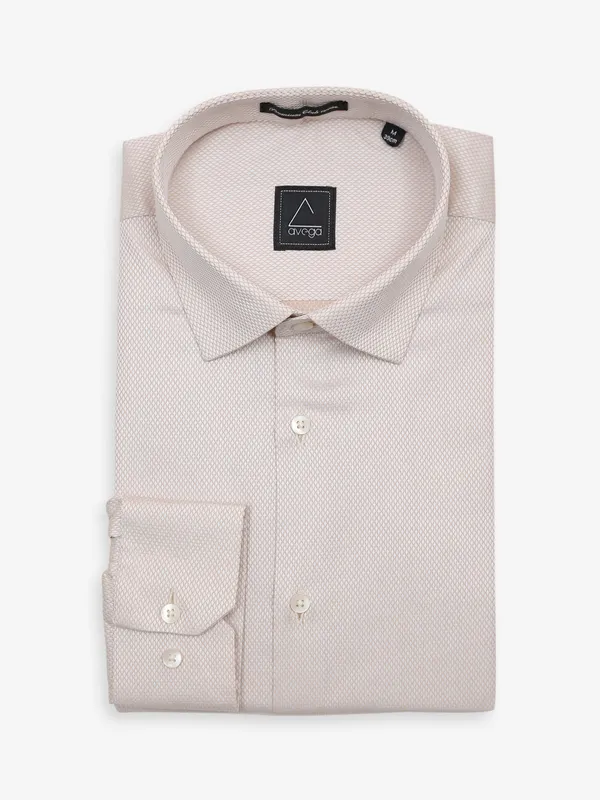 Avega beige textured cotton shirt