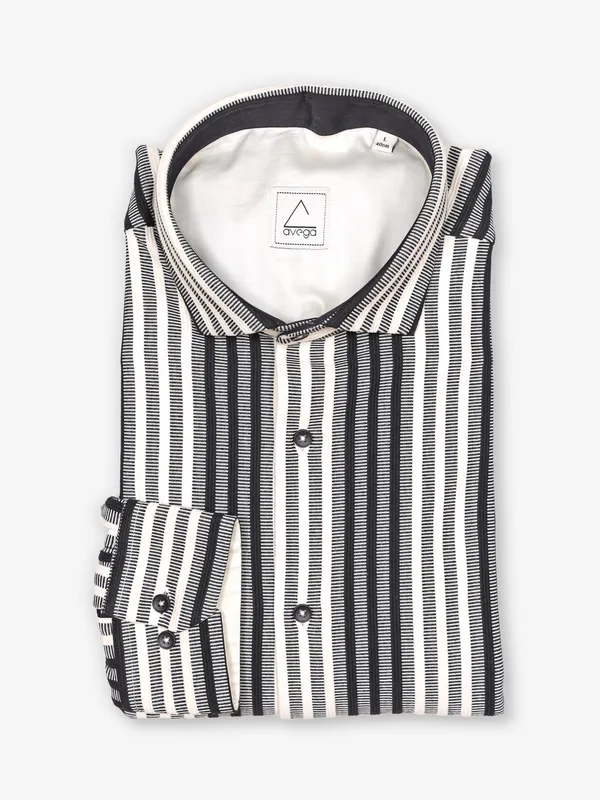 AVEGA black and cream cotton party shirt