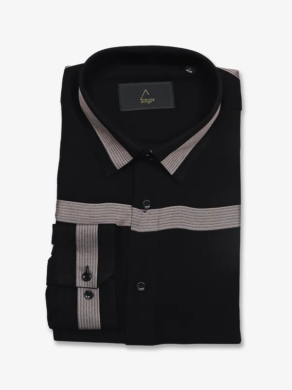 AVEGA black cotton shirt for men