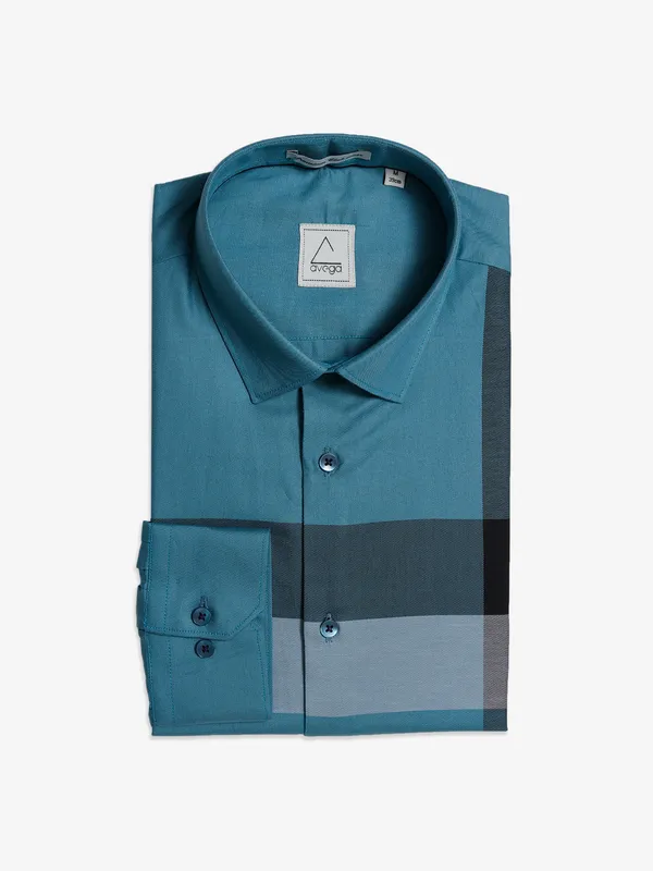 Avega blue cotton full sleeve shirt