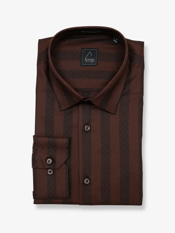 Avega brown stripe shirt