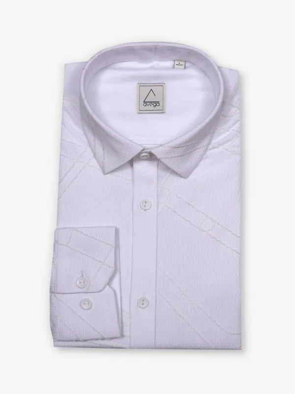 AVEGA cotton party shirt in light white colour