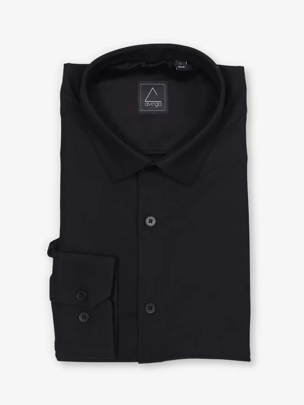 AVEGA cotton party shirt in textured black