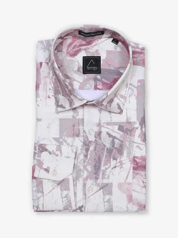 AVEGA cream printed cotton party shirt