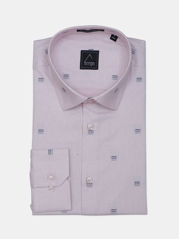 Avega light pink cotton printed shirt