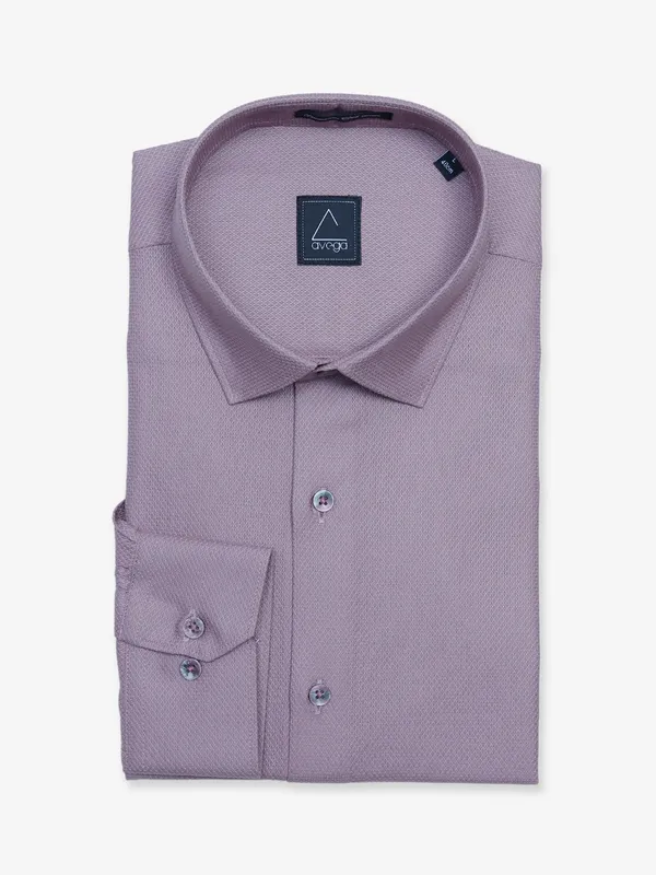 Avega light purple cotton textured shirt