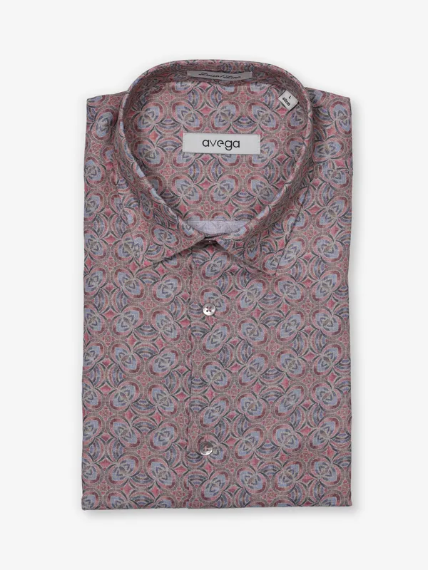 AVEGA multi color printed linen shirt