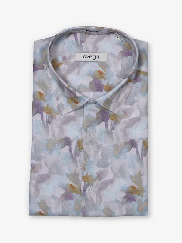 AVEGA multi color printed shirt in linen