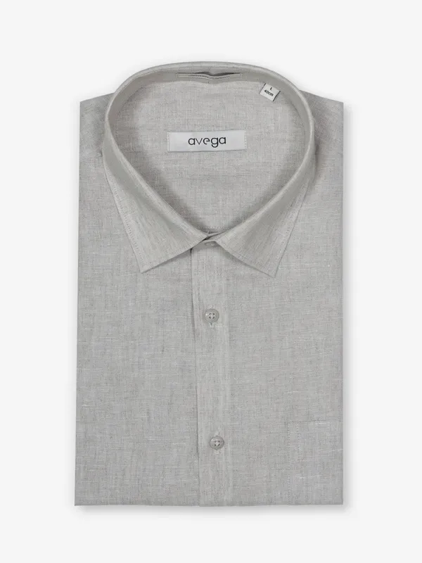 AVEGA off white plain linen shirt for men