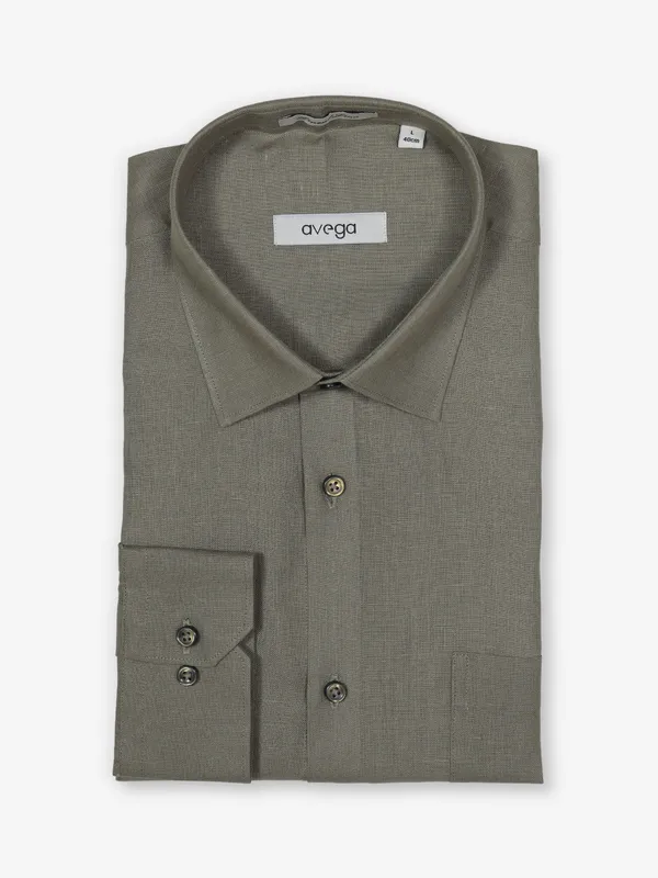 AVEGA olive linen shirt for men