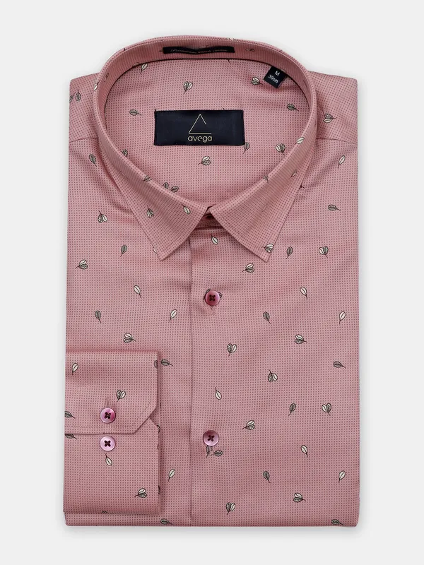 Avega onion pink slim fit cotton shirt