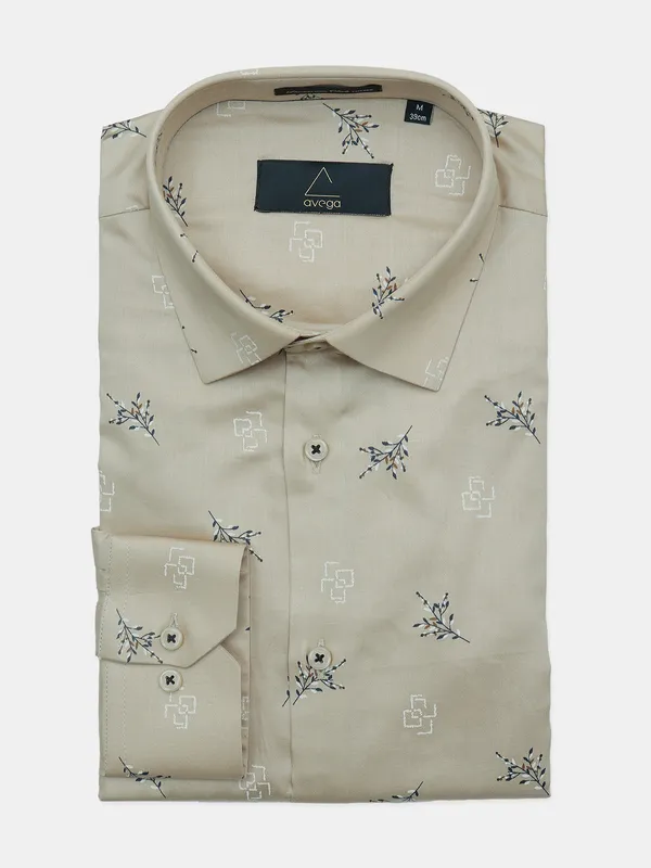 Avega party wear beige cotton shirt