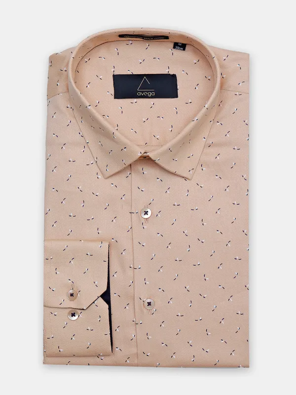 Avega peach cotton shirt for men