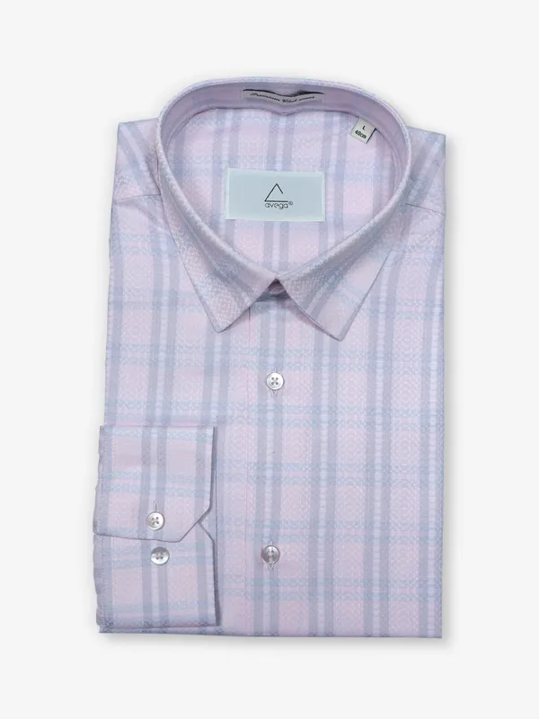 AVEGA pink cotton checks formal shirt