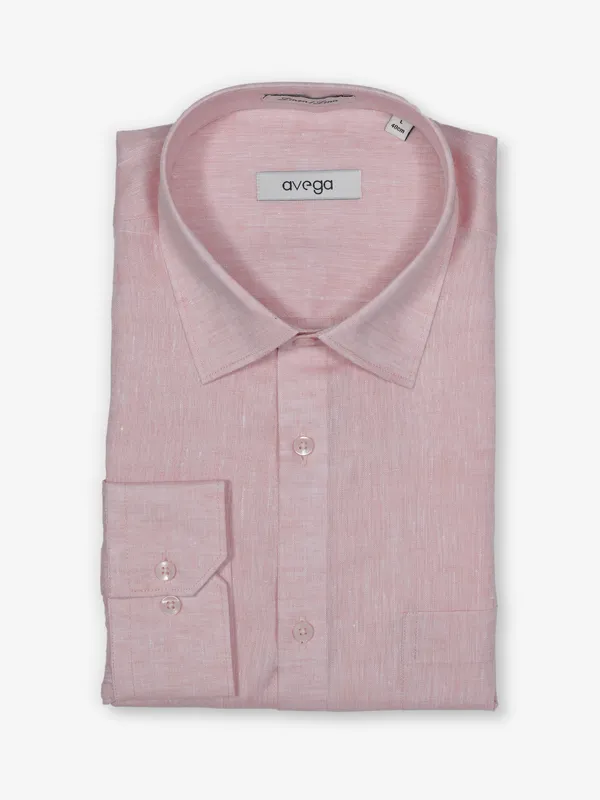 AVEGA pink plain linen shirt for men