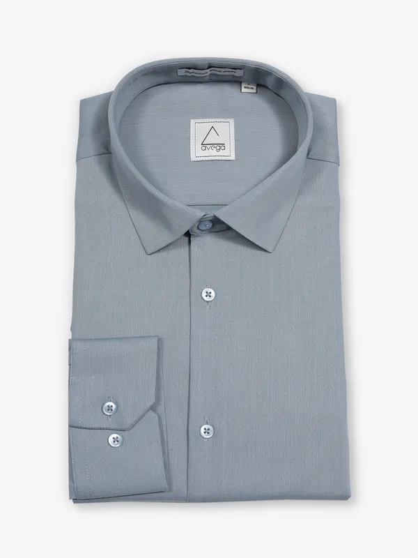 AVEGA plain light grey cotton partywear shirt