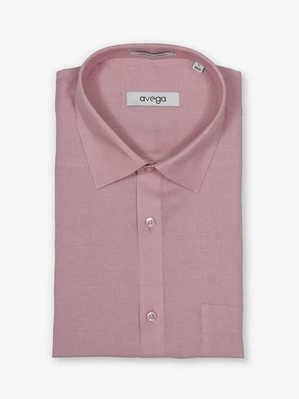 AVEGA plain onion pink linen shirt