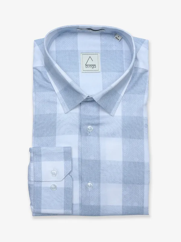 Avega sky blue checks full sleeve shirt