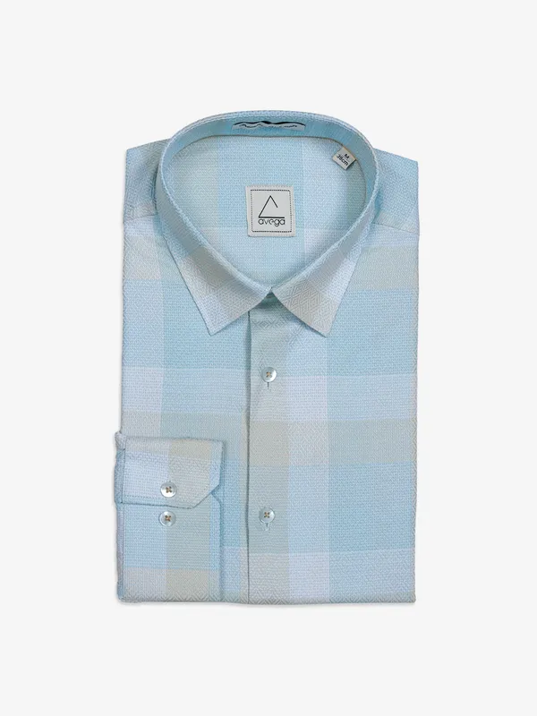 Avega sky blue cotton texture shirt