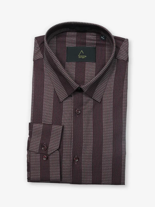 AVEGA stripe brown cotton shirt