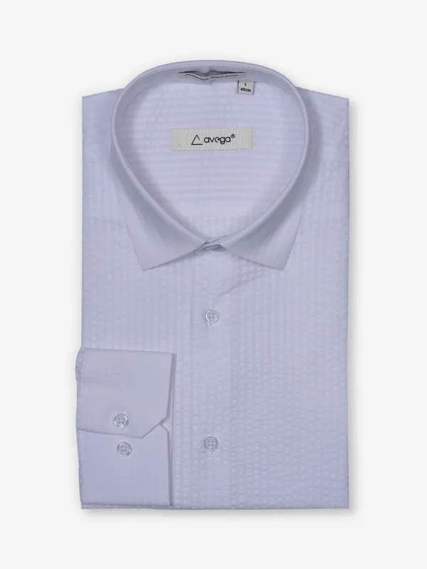 AVEGA white stripe cotton party wear shirt