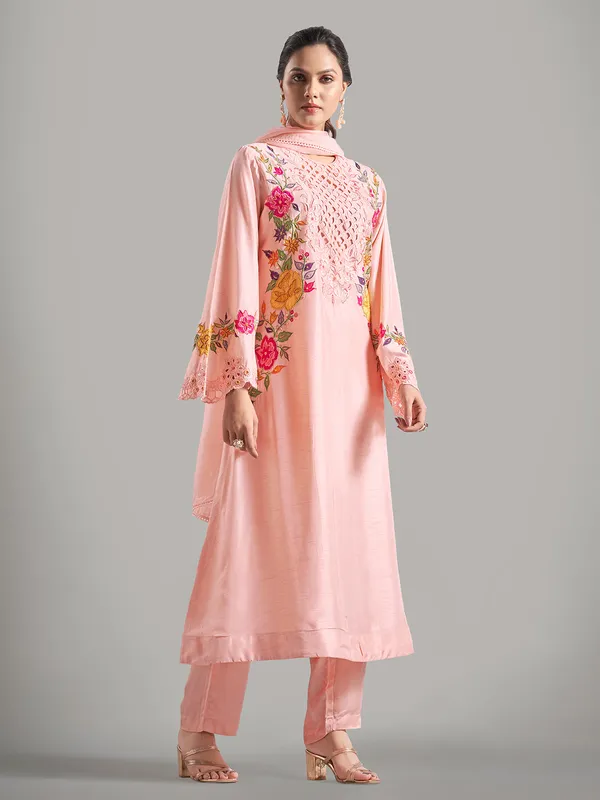 Awesome pink silk salwar suit