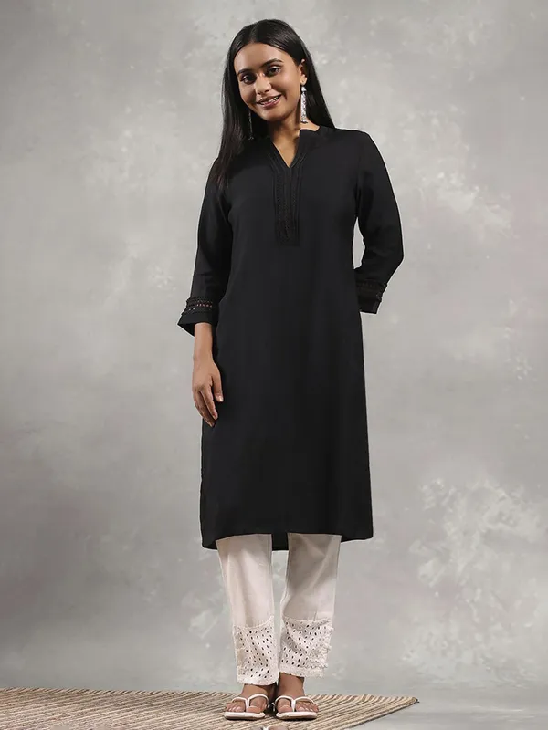 Balck cotton kurti for casual wear