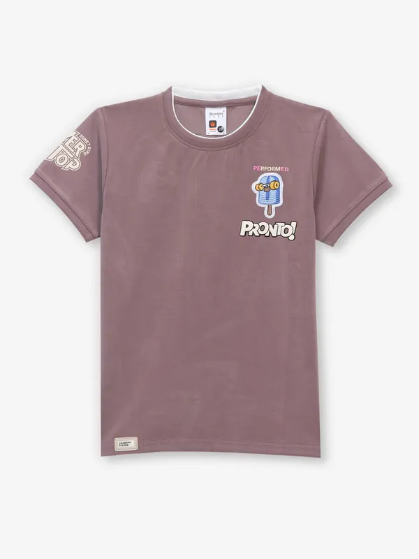 BAMBINI purple printed cotton t-shirt
