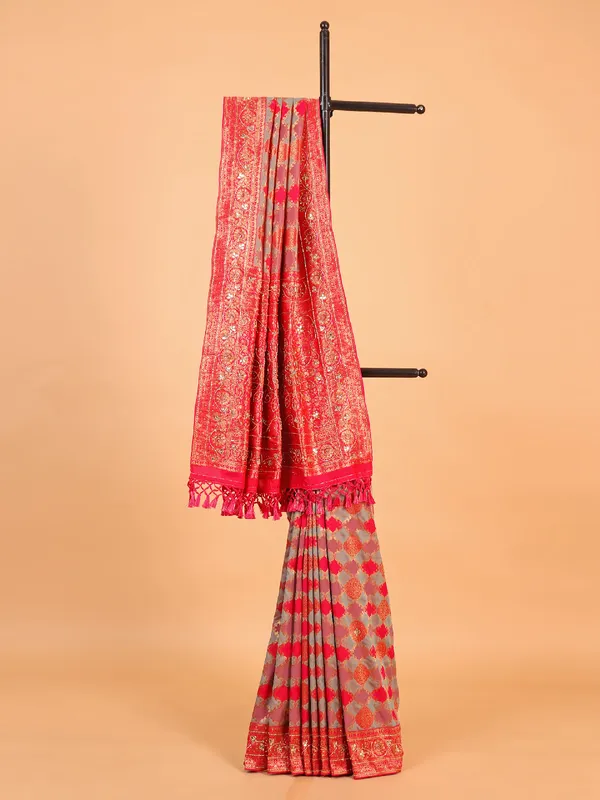 Banararsi silk red saree for wedding