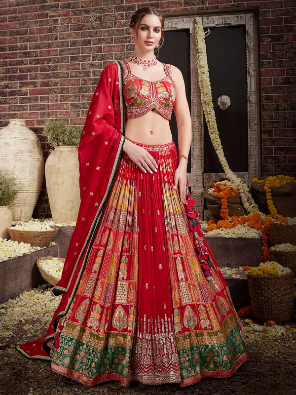 Beautiful georgette lehenga choli in maroon