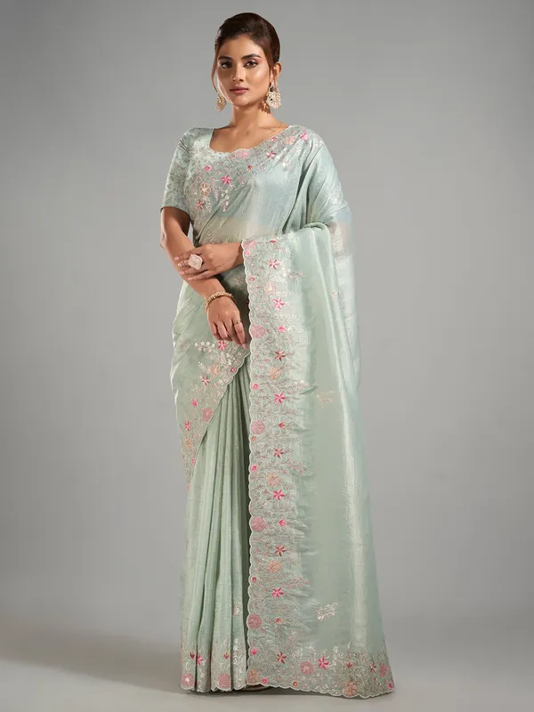 Beautiful mint green saree