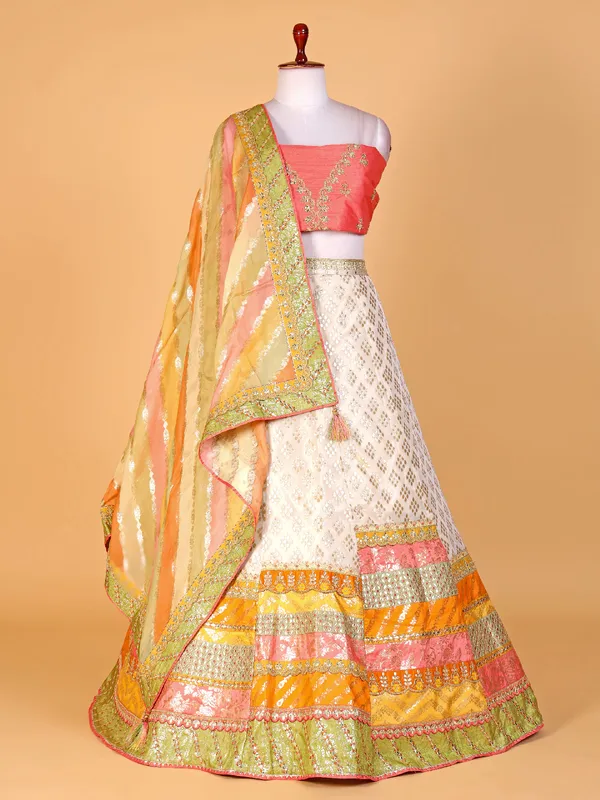 Beautiful multi color lehenga choli with dupatta