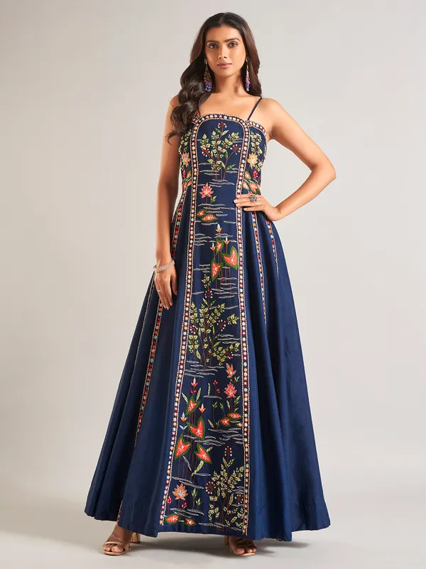 Beautiful navy raw silk salwar suit