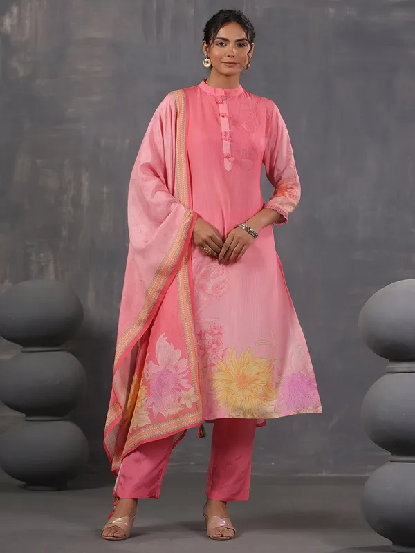 Beautiful pink kurti set in georgette